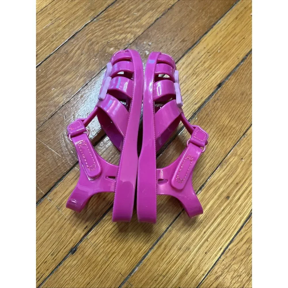 Oshkosh B’Gosh Size 8 Toddler Hot Pink Baby Girl Plastic Jelly Sandal Butterfly